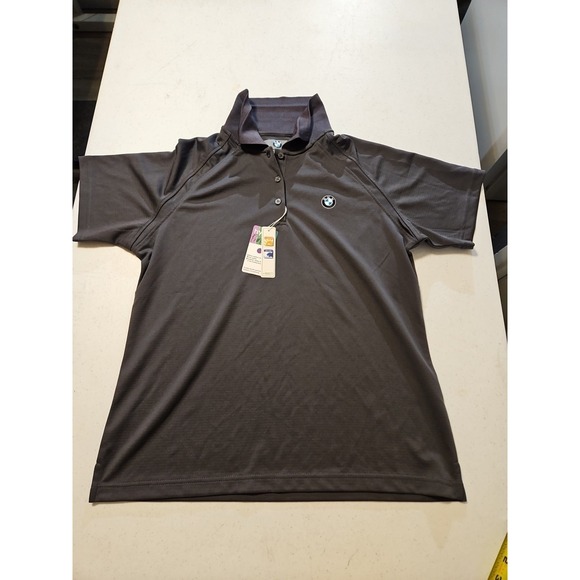 Vansport Other - BMW Polo Shirt Womens Lg Gray Short Sleeve Tee Performance Golf NWT (A1007)